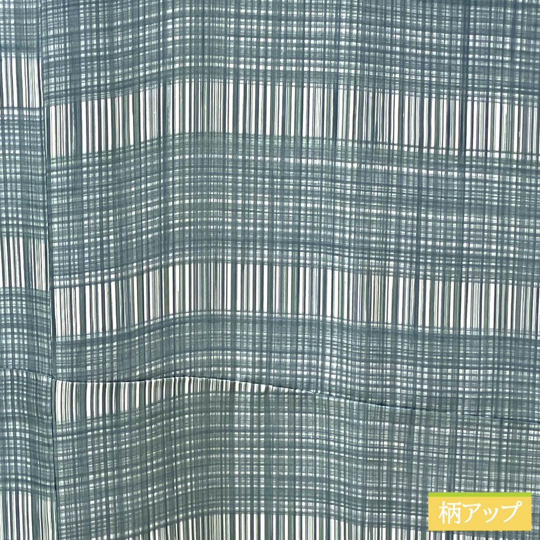 男物長襦袢 正絹 Sランク 身丈151cm 裄丈69cm 藍砥茶色（あいとのちゃいろ） チェック柄 単衣 水色系 1140000632524