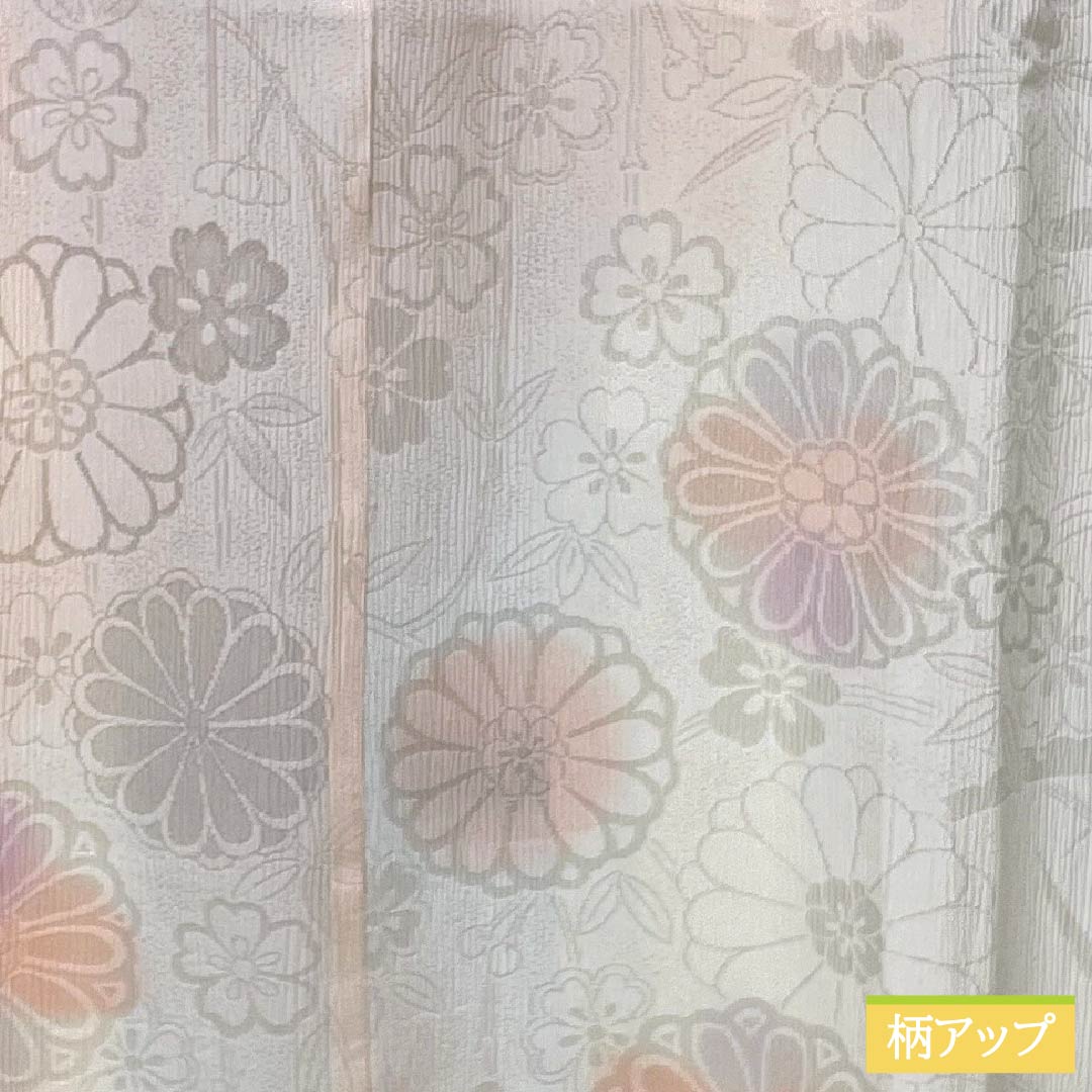 長襦袢 正絹 Sランク 身丈119cm 裄丈61.5cm 単衣 乙女色（おとめいろ） ボカシ染 菊 半衿付き ピンク系 1129000842113