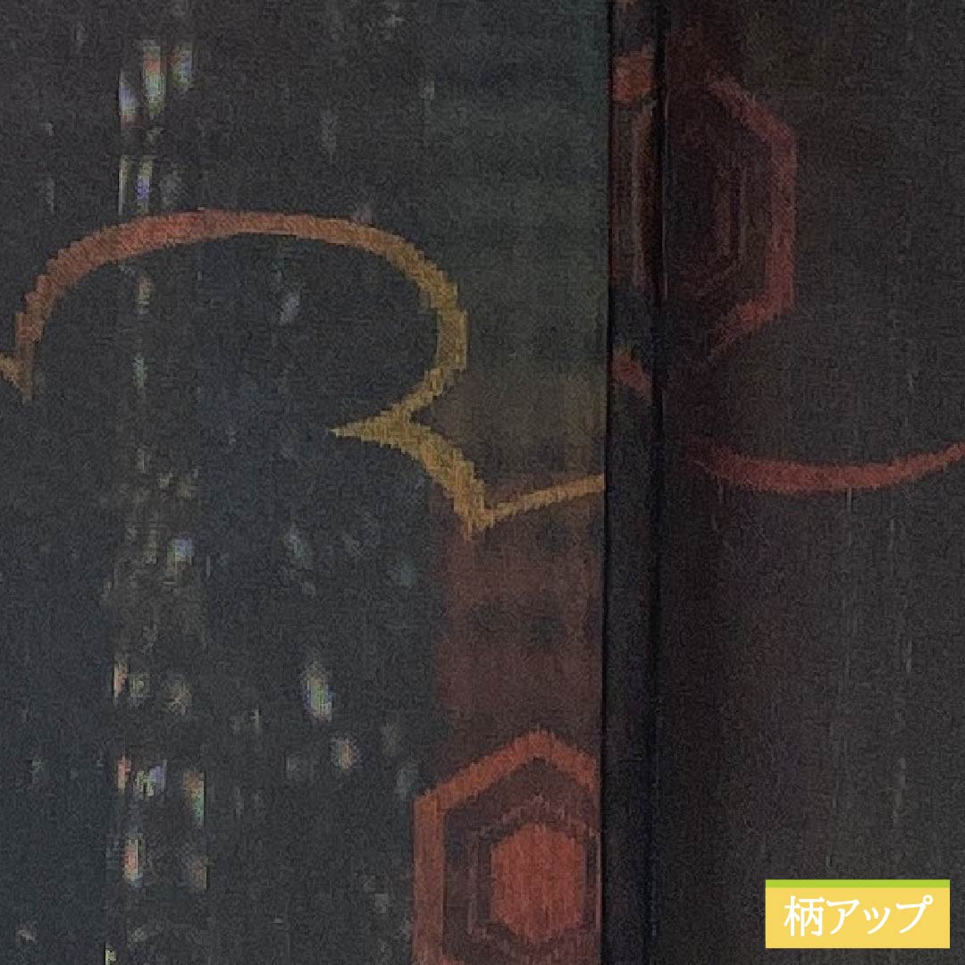 Summer pure silk komon length 163cm sleeve length 65cm tortoiseshell pattern cloud pattern gauze S rank black 1132002002410