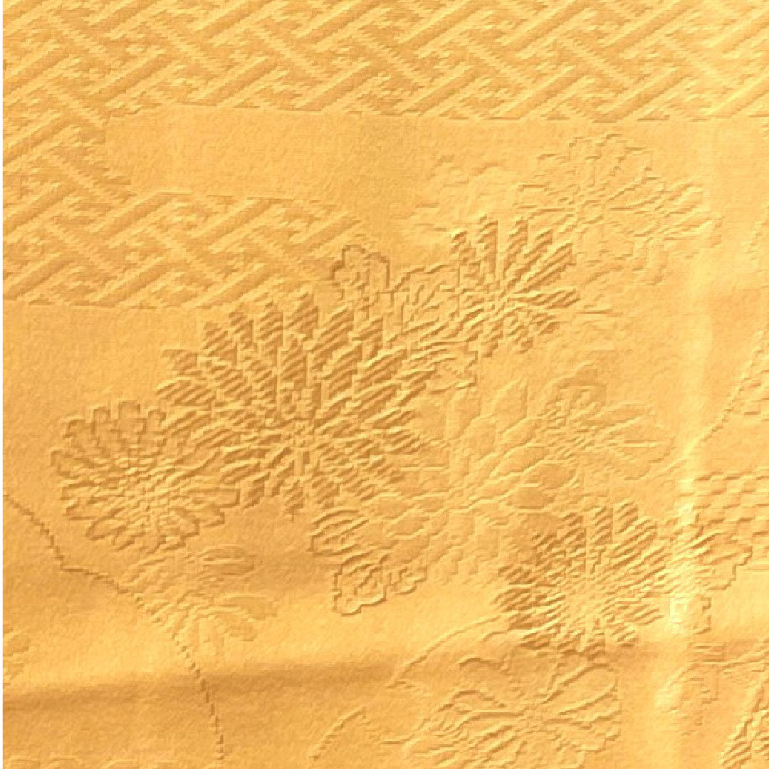 色無地 正絹 肌色 吉祥文様 五三桐  身丈161.5cm 裄丈66cm 袷  Aランク 橙系 1114000903426