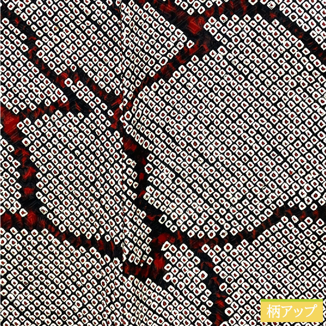 羽織 正絹 身丈78.5cm 裄丈65.5cm 総絞り 抽象模様 しつけ糸付き 未使用品 Sランク 袷 黒系 1117001082910