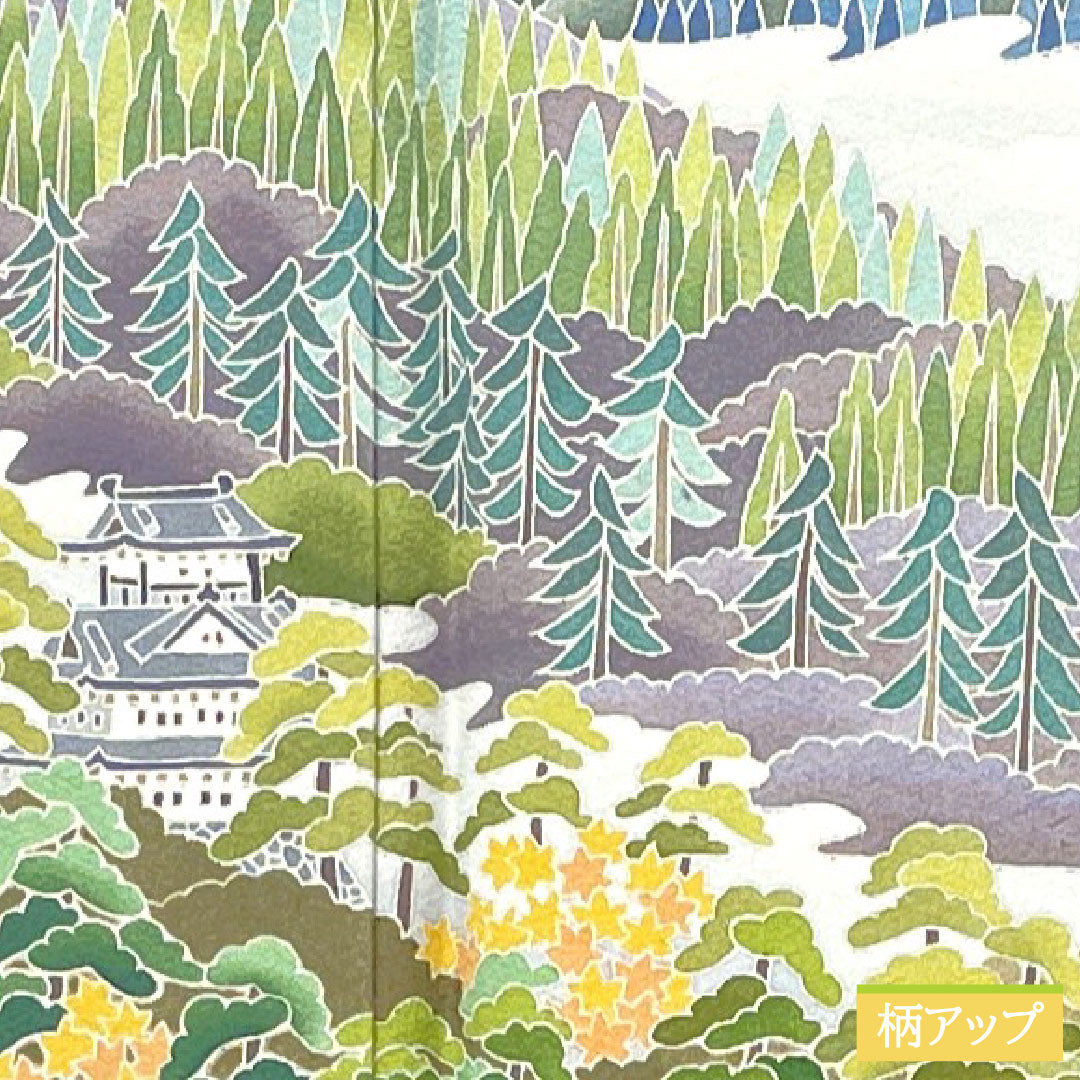 Black formal kimono, pure silk, length 154.5cm, sleeve length 62.5cm, lined, Kyo Kaga Yuzen, landscape pattern, five crests, three-layered pine tree, A rank, black, 1111001713210