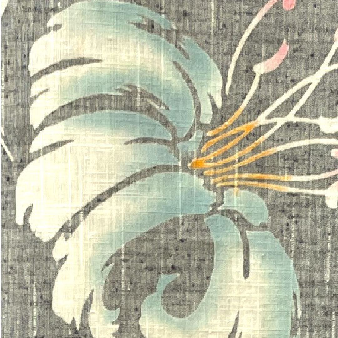 浴衣 竺仙 しつけ糸付き 未使用品 錫色 百合 木綿 Sランク 単衣 身丈160cm 裄丈65.5cm グレー系 1118003362422