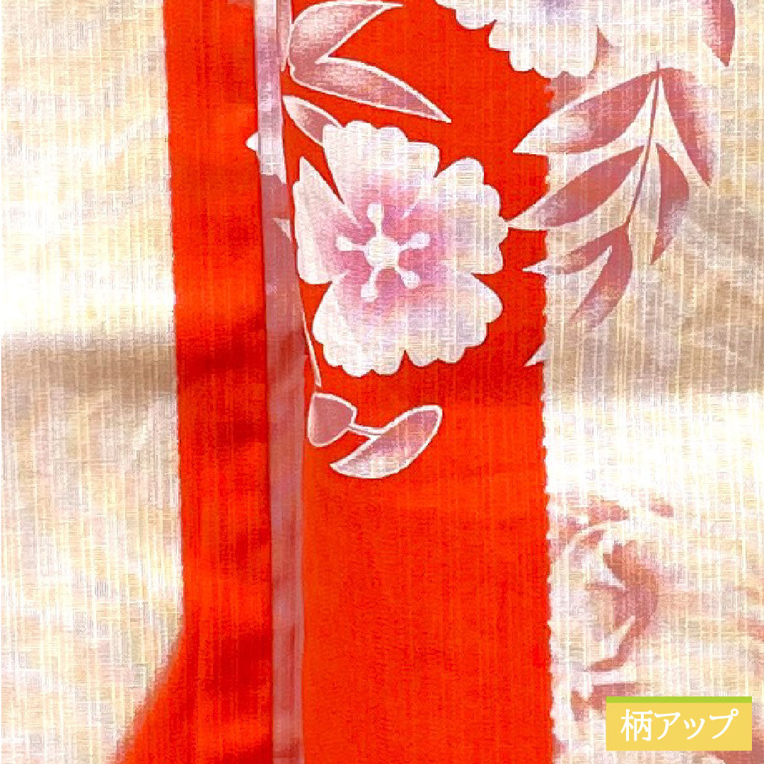 浴衣 木綿 身丈166cm 裄丈67cm Sランク 単衣 グラデーション系 桜 矢羽根 1118005002599
