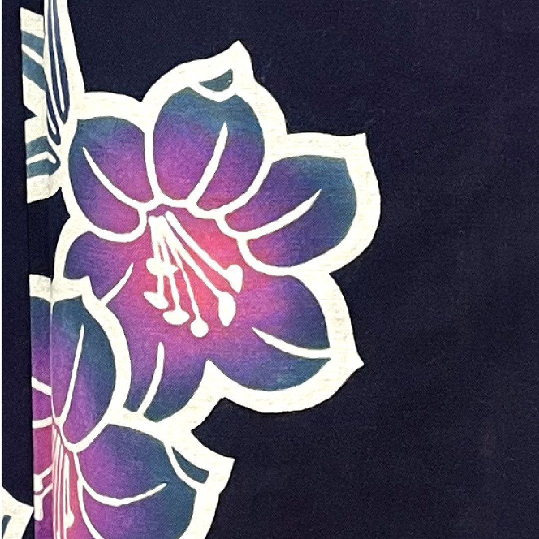 浴衣 濃紺色 スミレ 木綿 Sランク 単衣 身丈149cm 裄丈62cm 紺系 1118003692118