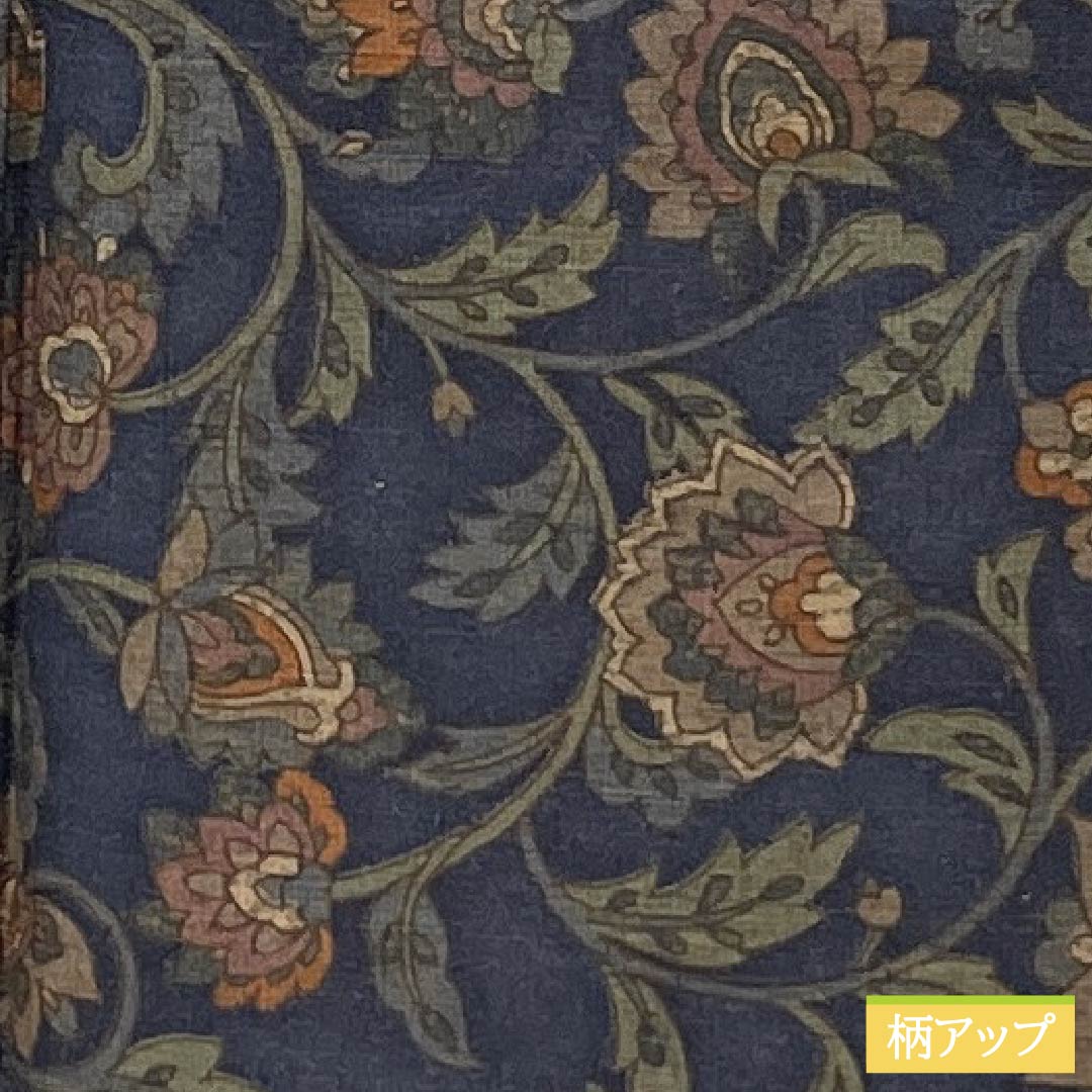 小紋 正絹 身丈160cm 裄丈63cm 袷 濃紺色（のうこんいろ） 更紗模様 Sランク 紺系 1115005282418