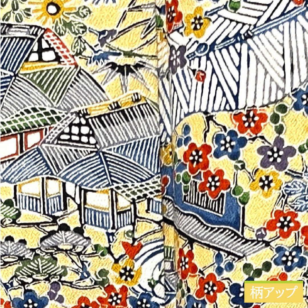 小紋 正絹 身丈158.5cm 裄丈62.5cm 袷  麹色 型染 茶屋辻 しつけ糸付き 未使用品  Sランク 黄系 1115003792323