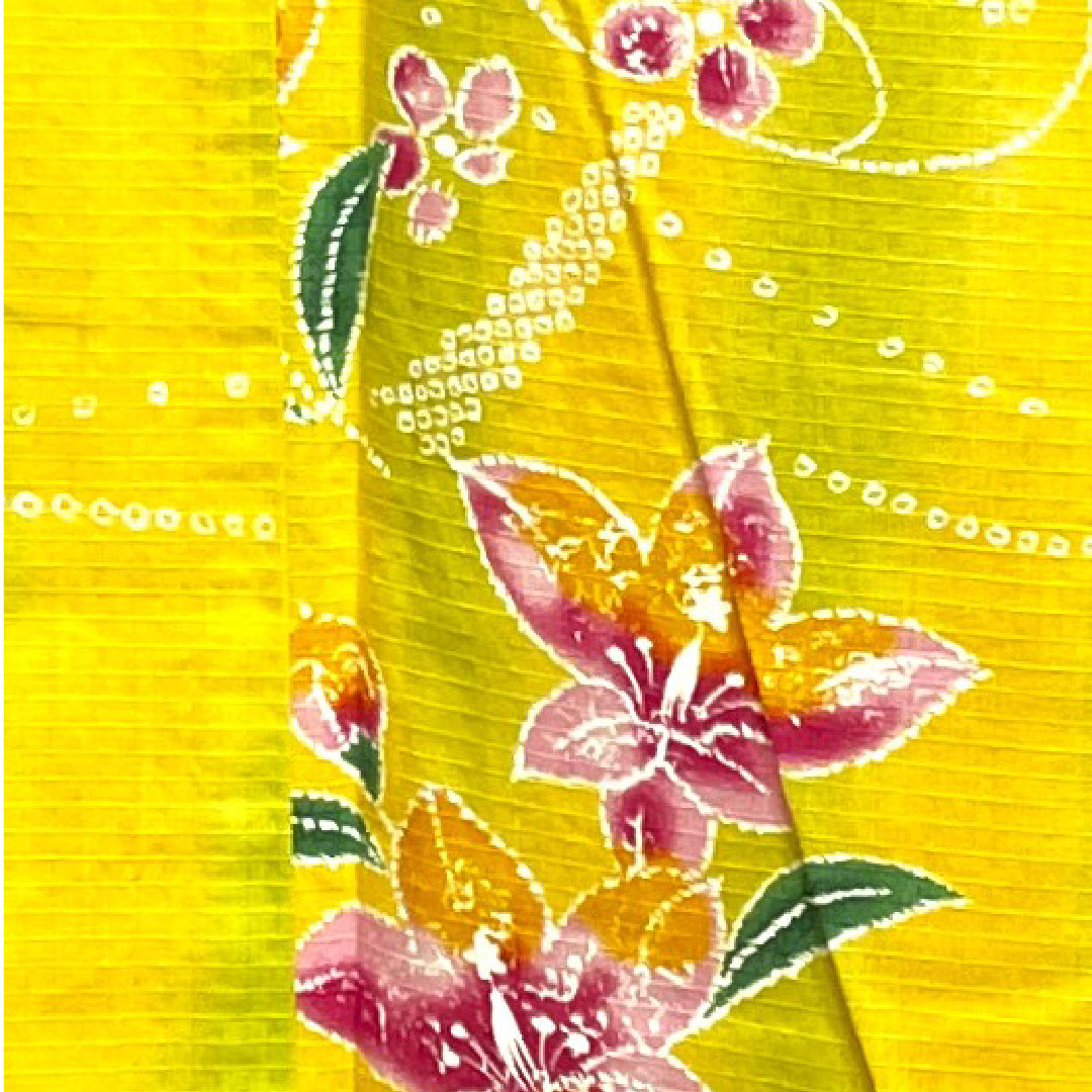 浴衣 向日葵色 風鈴 花模様 木綿 Aランク 単衣 身丈161.5cm 裄丈69cm 黄系 1118001033423