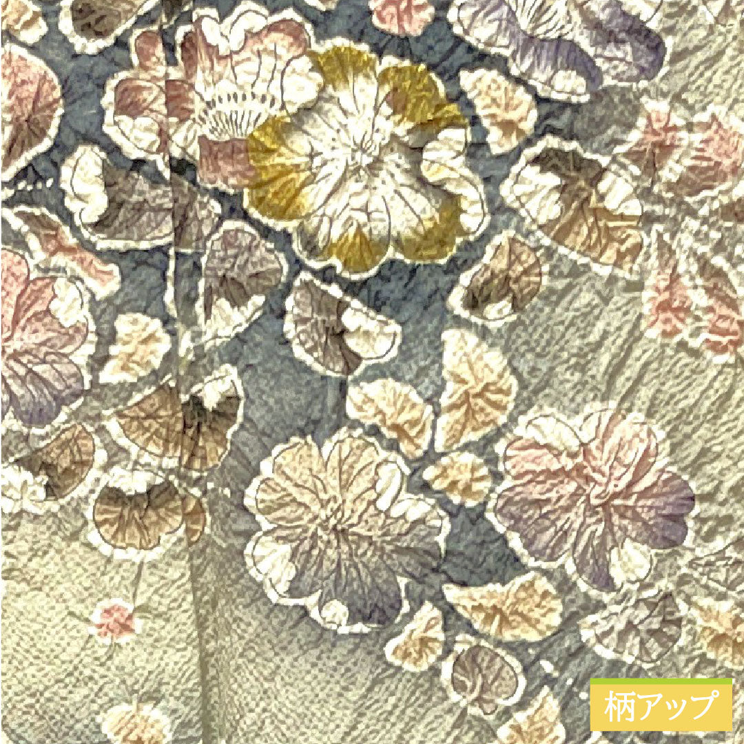 訪問着 正絹 袷 身丈157.5cm 裄丈63.5cm 楊梅色 辻ヶ花 Sランク ベージュ系 1112003512325