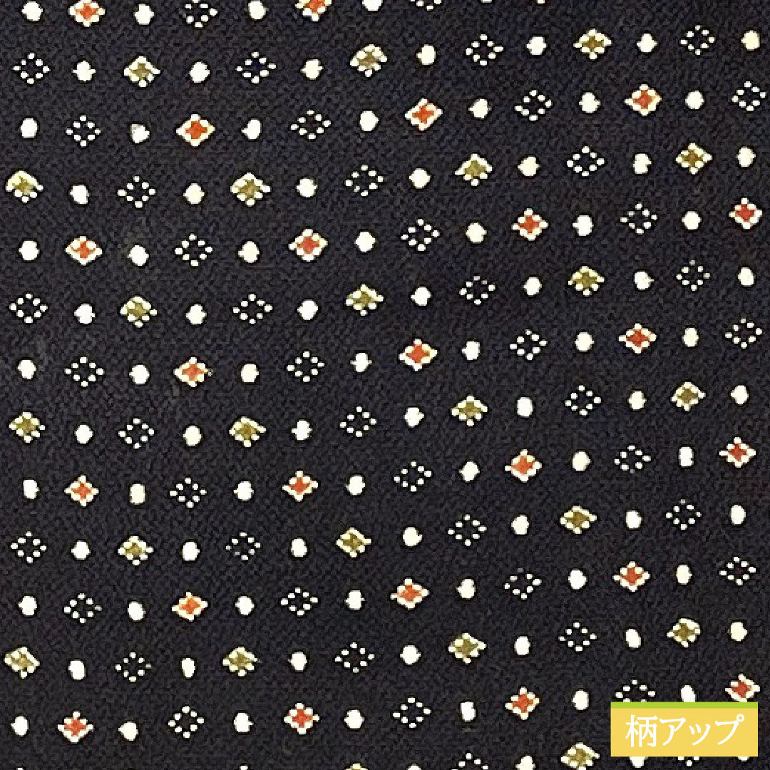 小紋 正絹 身丈156.5cm 裄丈64cm 袷 抽象模様 Aランク 黒系 1115004883310
