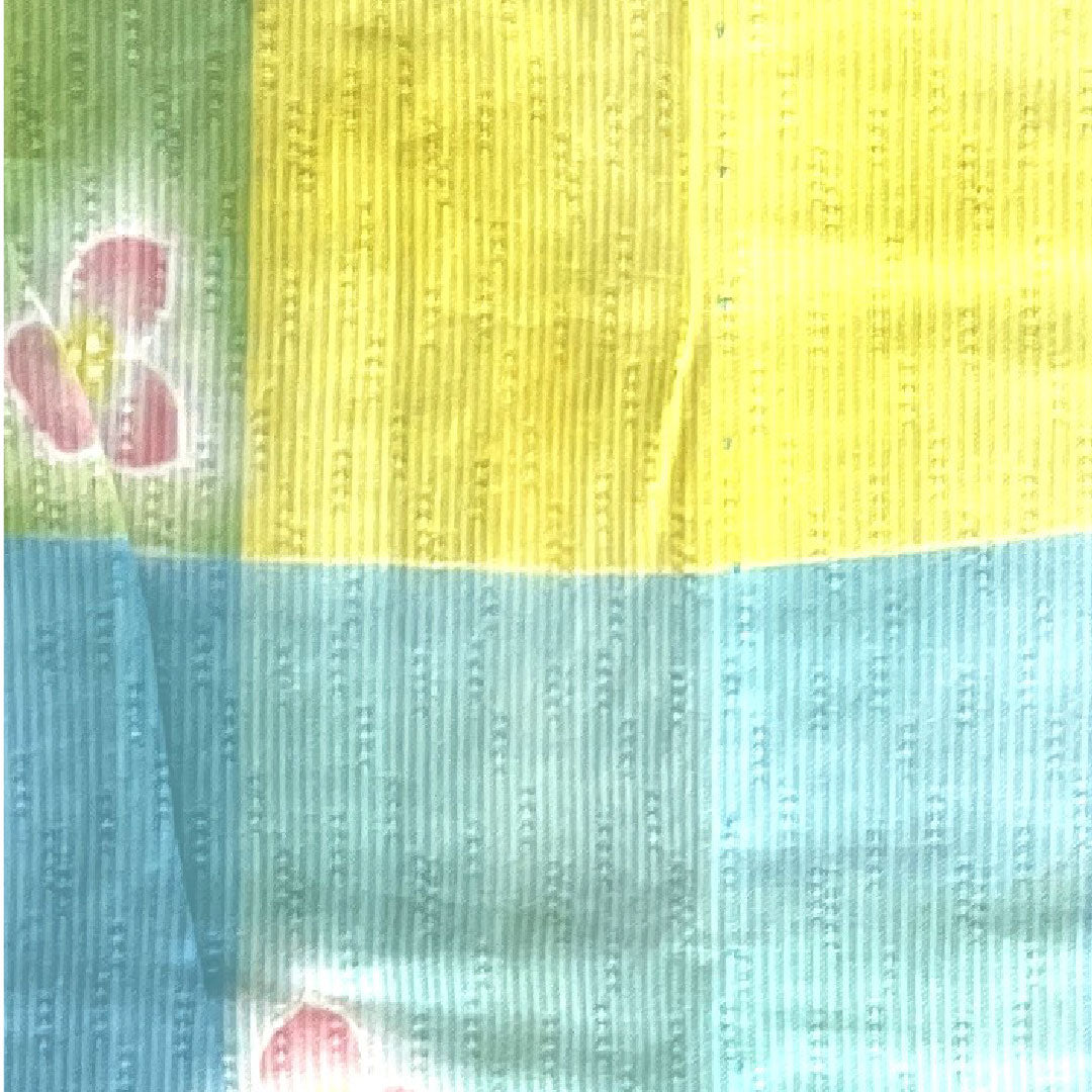 浴衣 しつけ糸付き 未使用品 薄水色 花水木 肩上げ有り 木綿 Sランク 単衣 身丈146cm 裄丈55.5cm 水色系 1118003502124