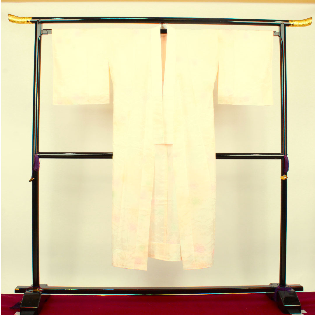 長襦袢 正絹 身丈134cm 裄丈65cm 袷  花模様 ボカシ染  Sランク ピンク系 1129000352413