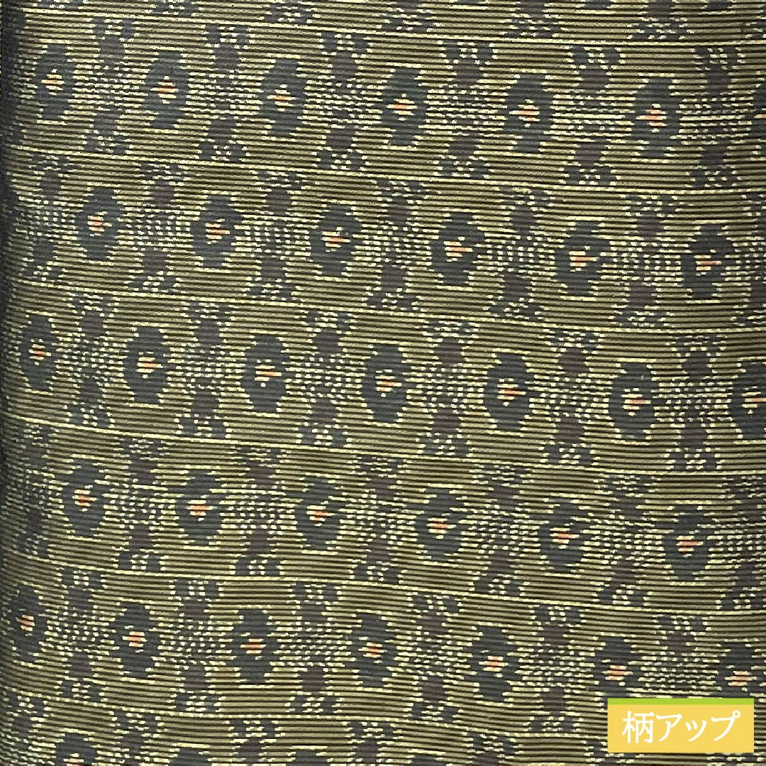 紬 正絹 身丈157.5cm 裄丈64.5cm 橄欖色（かんらんしょく） 抽象模様 Aランク 袷 緑系 1116003873319