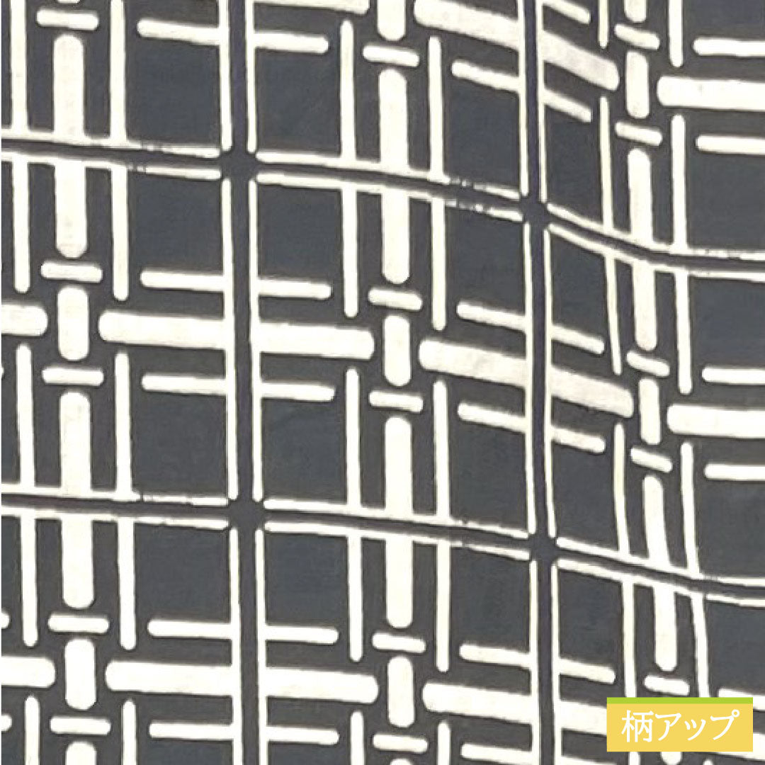 Yukata Cotton Length 148cm Sleeve length 71cm S rank Single layer Gray Ink color (sumiiro) Men's Check pattern 1118005102422