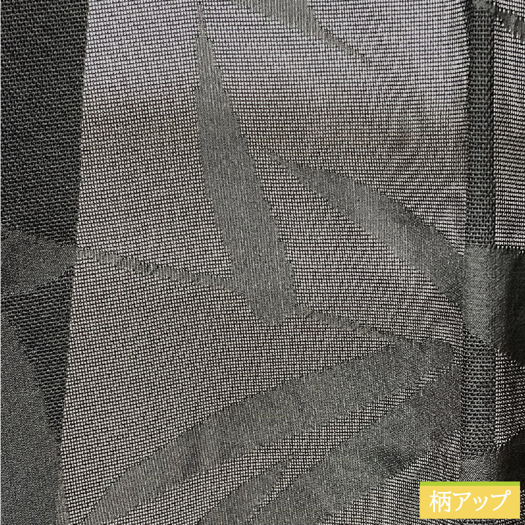 羽織 正絹 身丈79cm 裄丈62.5cm 紋紗 抽象模様 五三桐 一つ紋 Sランク 夏物 黒系 1117000922910