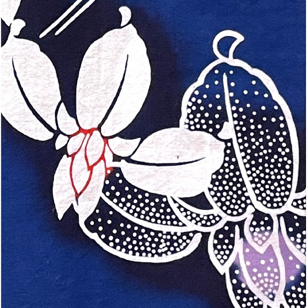 浴衣 紺桔梗色 菖蒲 木綿 Sランク 単衣 身丈147cm 裄丈64cm 青系 1118004302117