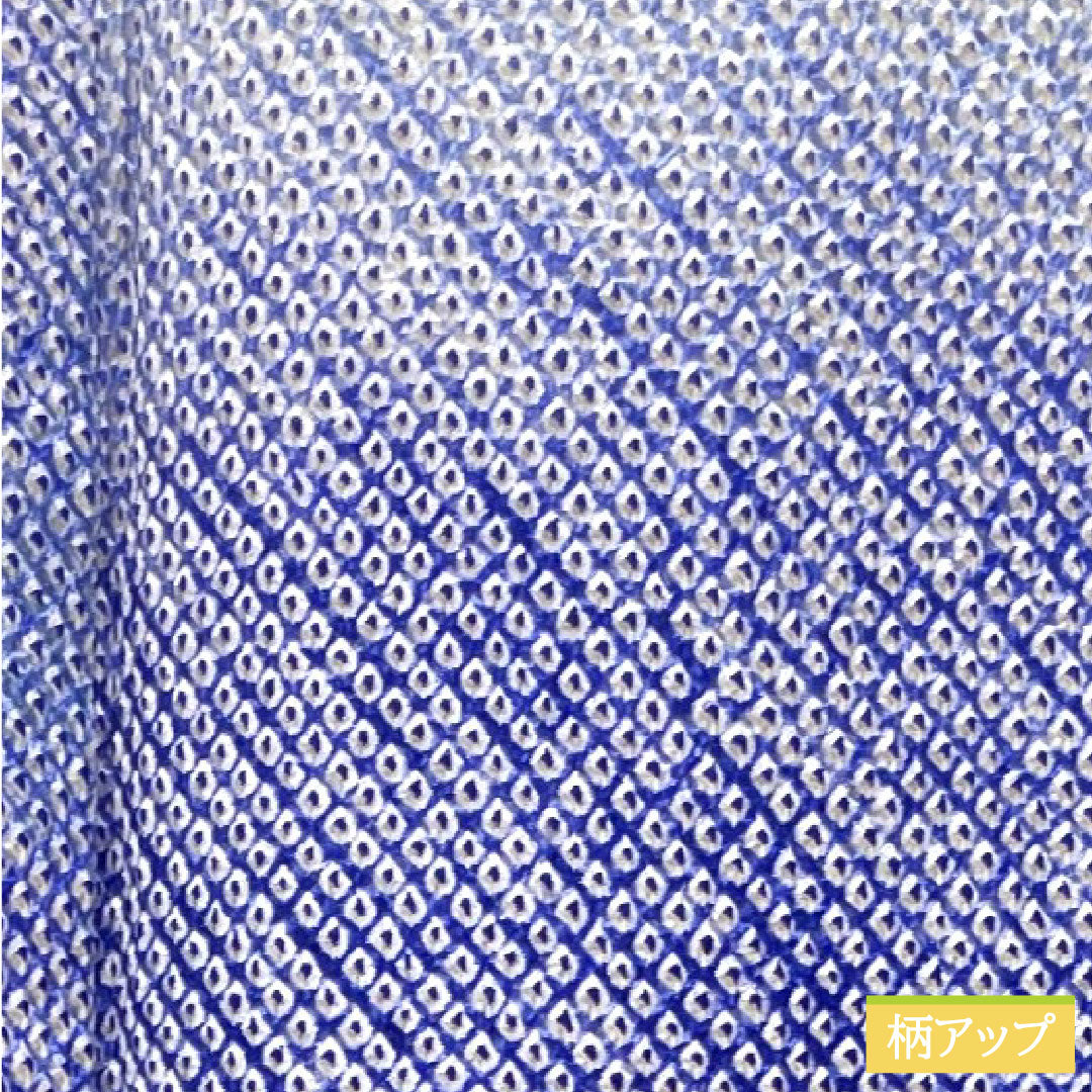 訪問着 正絹 袷 身丈159.5cm 裄丈64cm 藍白色（あいじろいろ） 総絞り 重ね衿付き Bランク 水色系 1112004824324