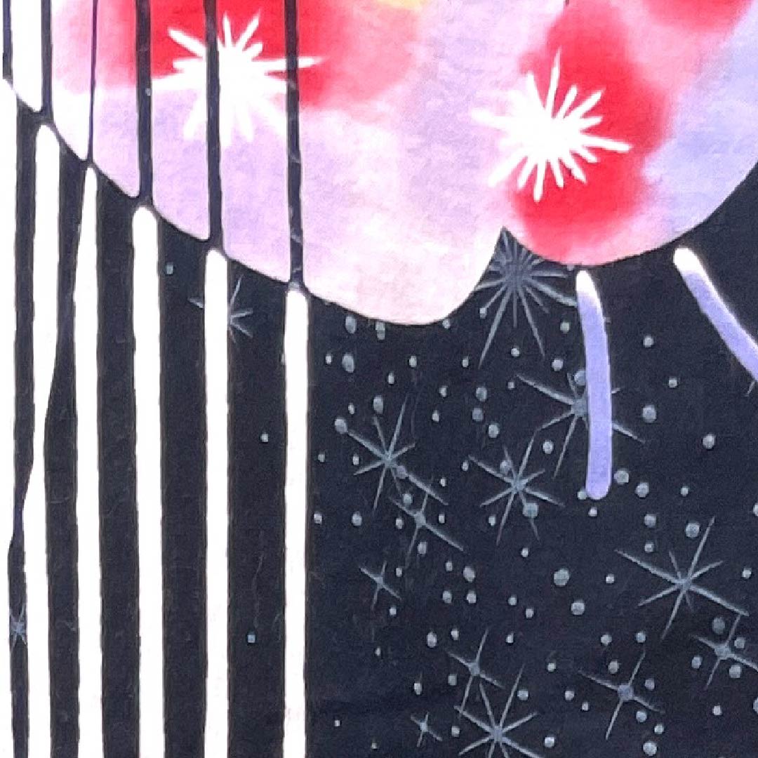 Yukata Black Butterfly Vertical Stripes Stars Cotton S Rank Single Layer Length 148.5cm Sleeve Length 61.5cm Black 1118004322110