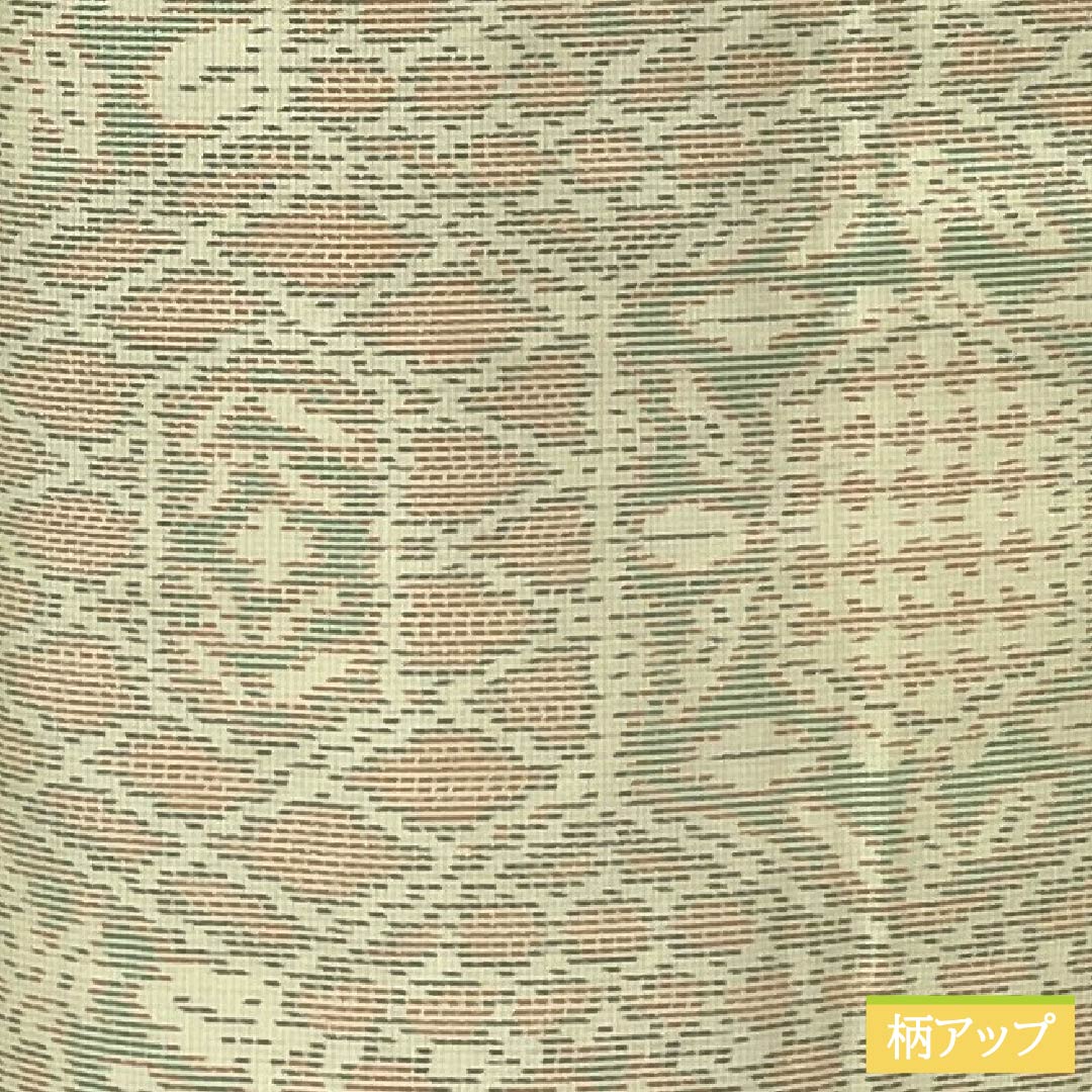 紬 正絹 Sランク 身丈157cm 裄丈61.5cm 淡黄蘗色（うすきはだいろ） 大島紬 横双絣 抽象模様 袷 黄系 1116004592323