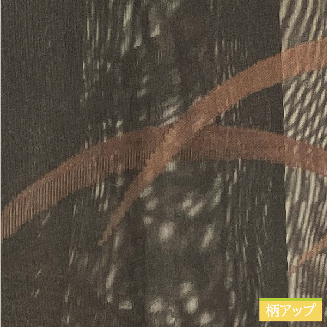 Summer pure silk komon length 161cm sleeve length 65.5cm reddish black (akaguroiro) monsha (monsha), tsuyukusa (dayflower) gauze, S rank, brown 1132001892414