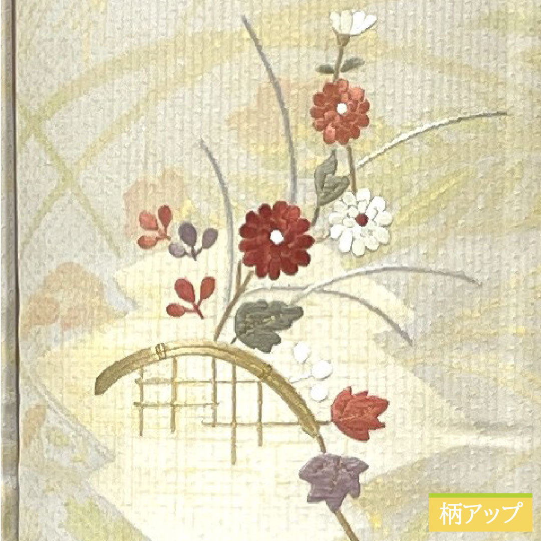 訪問着 正絹 袷 身丈159.5cm 裄丈64.5cm 銀白色（ぎんはくしょく） 京友禅 吉祥文様 Sランク グレー系 1112004772322