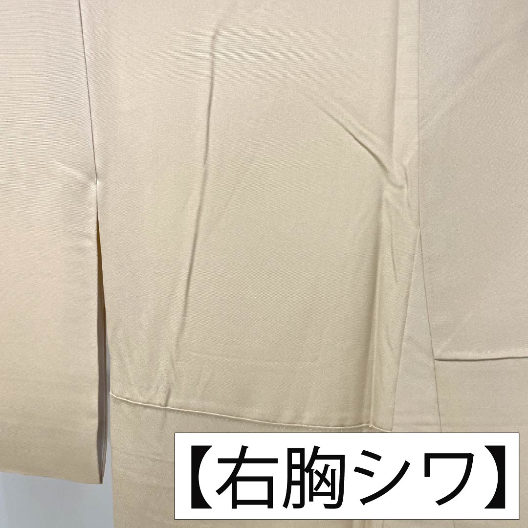 色留袖 正絹 Sランク 身丈167cm 裄丈68cm 袷 東京白茶色（とうきょうしらちゃいろ） 京友禅 松 屏風 一つ紋 丸に三つ柏 パールトーン加工 一つ紋 クリーム系 1111002182515