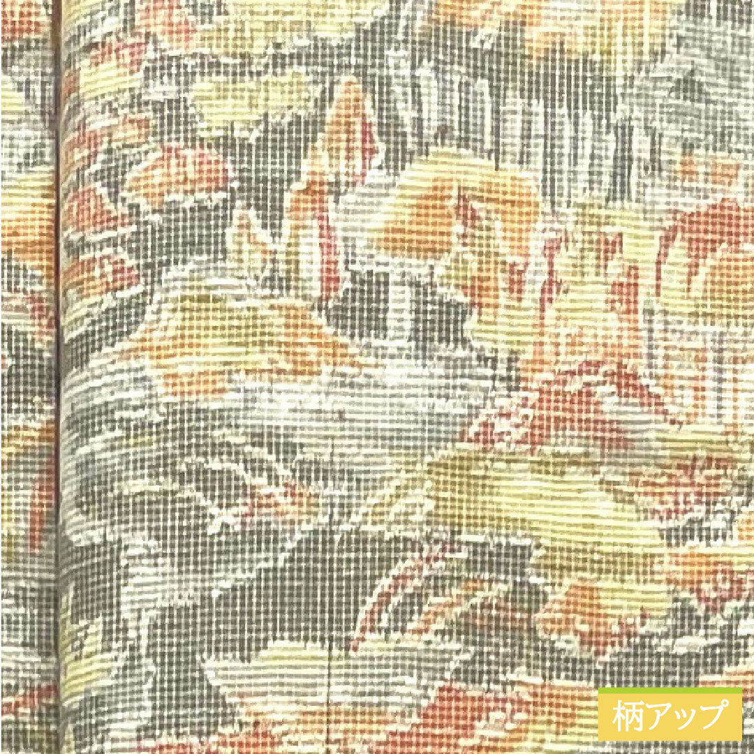 Tsumugi silk, length 150.5cm, sleeve length 62cm, silk grey, landscape pattern, basting thread included, unused, S rank, lined, grey, 1116003402122
