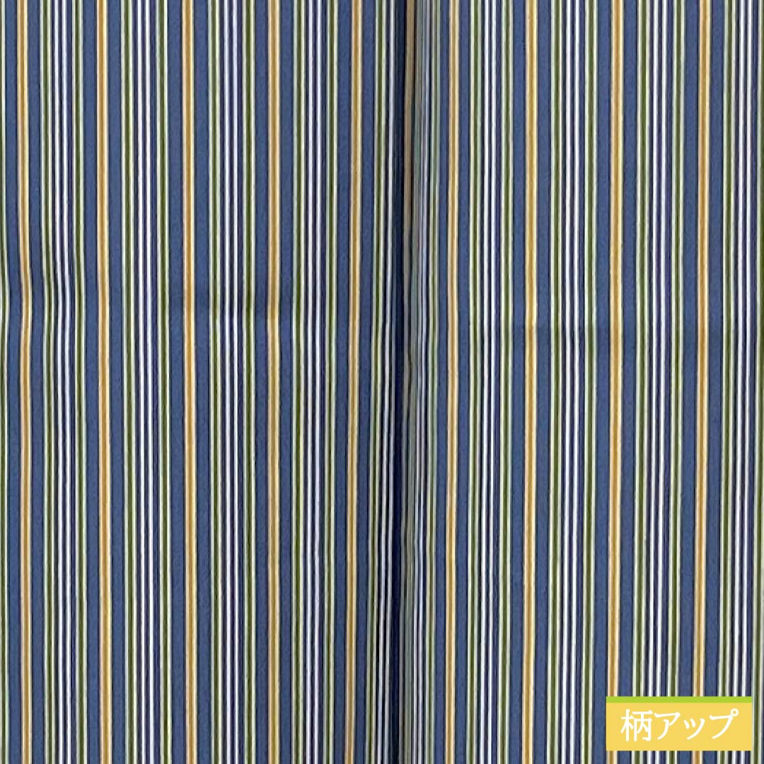 Komon silk S-rank kimono, length 156.5cm, sleeve length 63cm, lined, gosu-iro (blue-green) vertical stripes, blue-based design, product number 1115006642317