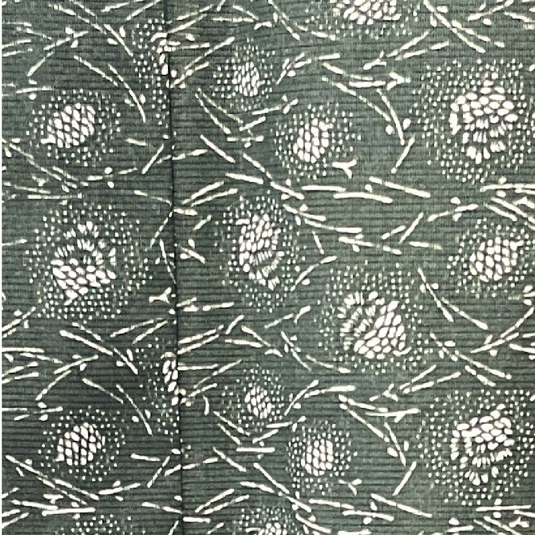 夏物 ポリエステル 小紋 身丈162.5cm 裄丈62.5cm 鉄鼠色（てつねずいろ） 抽象模様 洗える着物 絽 Sランク 黒系 1132000542410