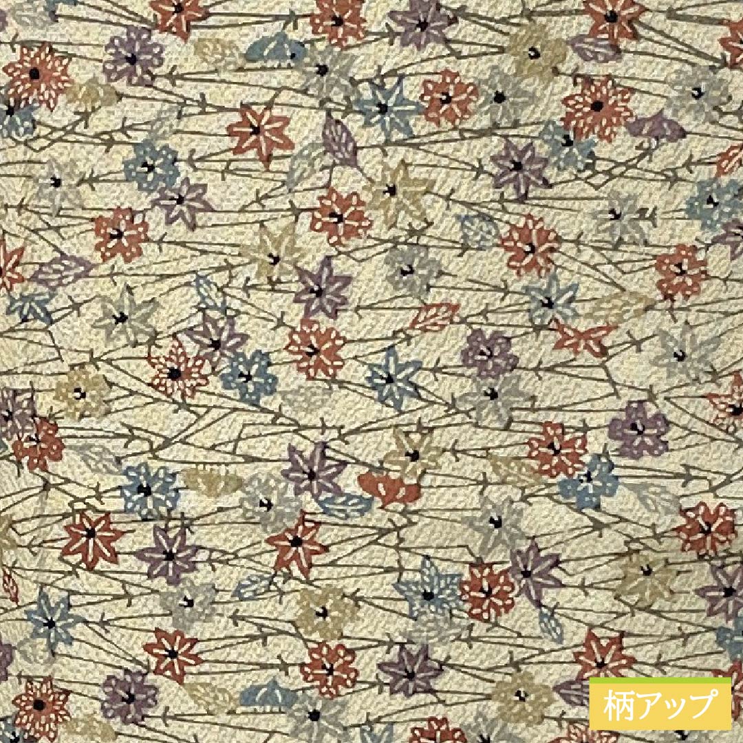 小紋 正絹 Sランク 身丈156.5cm 裄丈63cm 単衣 亜麻色（あまいろ） 作家物 香雲作 松葉 小花 ベージュ系 1115007192325