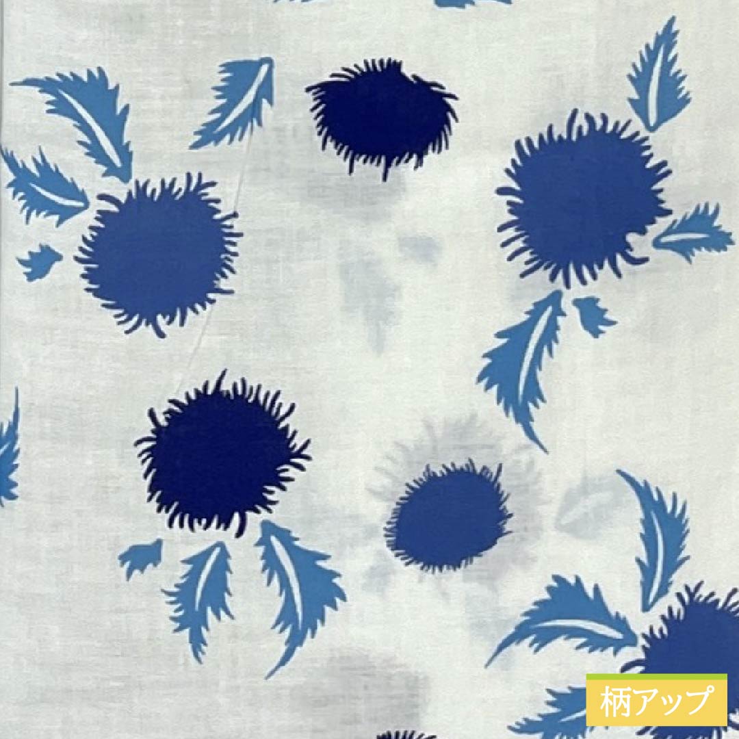 Cotton Yukata, Length 166cm, Sleeve Length 64cm, S Rank, Single Layer, White, Thistle Pattern, 1118006742511