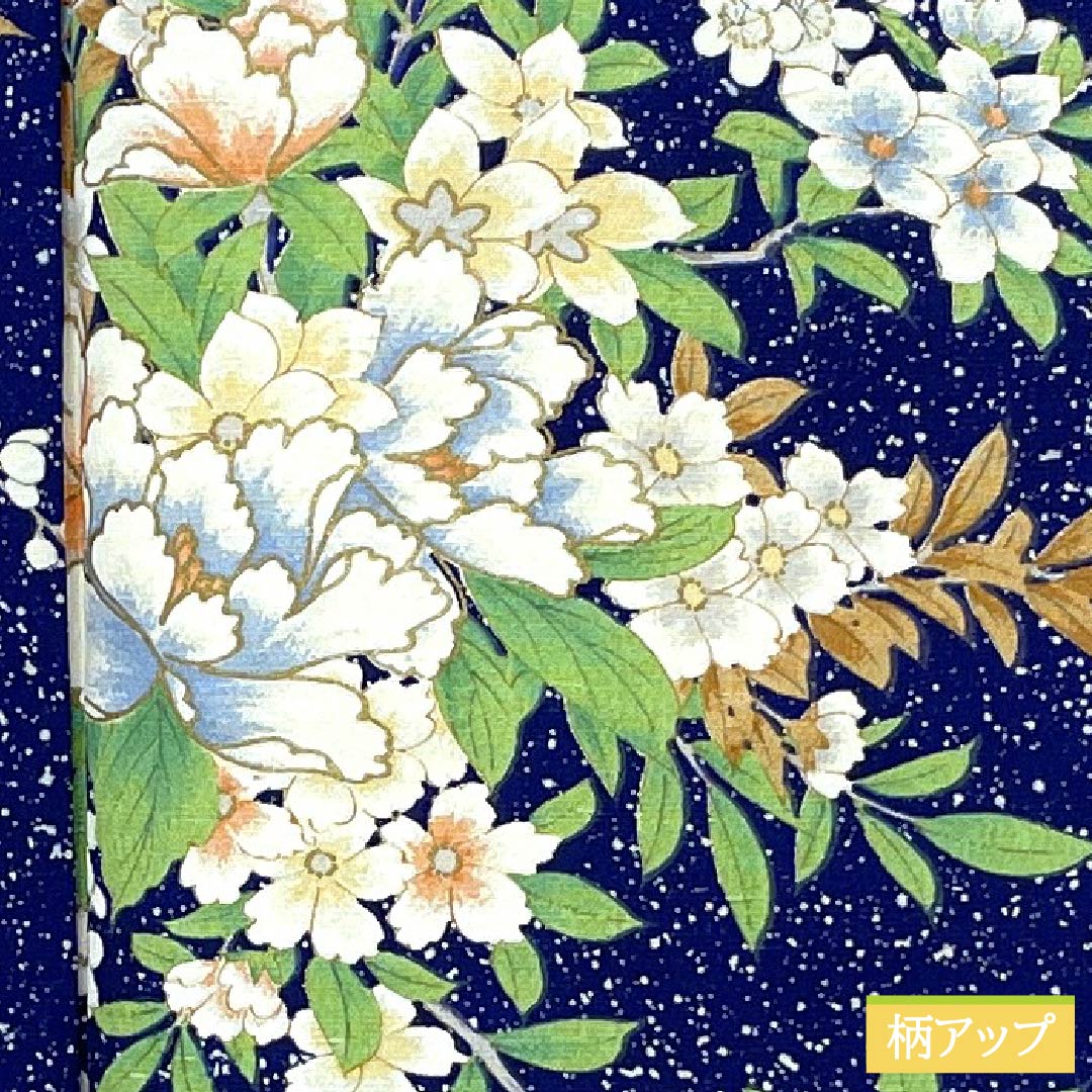 小紋 正絹 身丈158cm 裄丈63cm 袷 瑠璃色（るりいろ） 型染 総花 しつけ糸付き Sランク 紺系 1115005372318