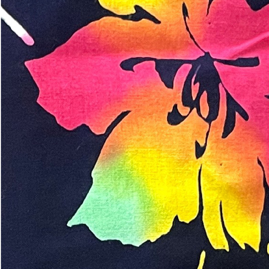 浴衣 濃紺色 抽象花 木綿 Sランク 単衣 身丈152cm 裄丈63.5cm 紺系 1118003392218