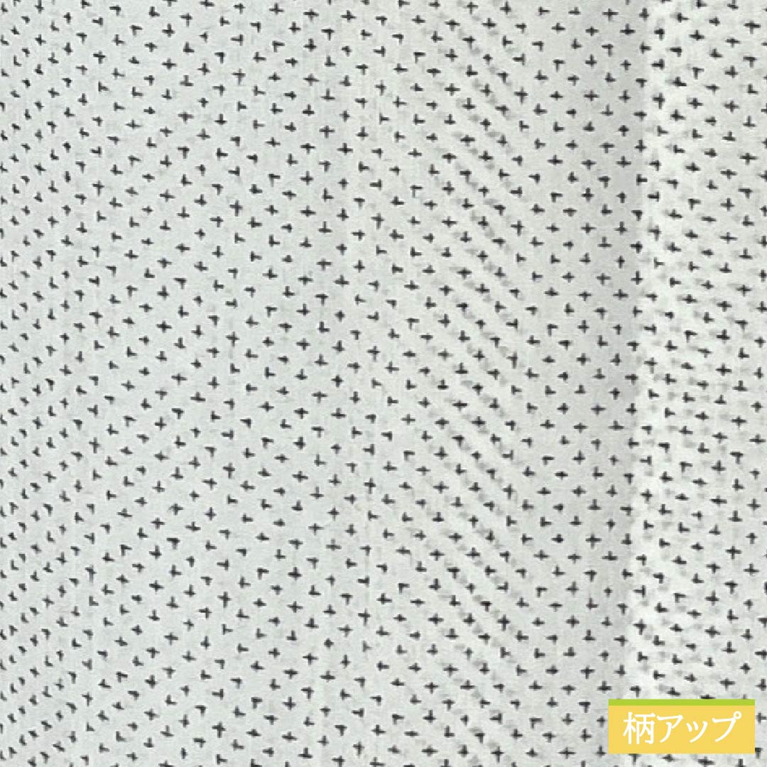 夏物 ポリエステル 小紋 Sランク 身丈160cm 裄丈65cm 洗える着物 蚊絣風 紗 白系 1132005622411