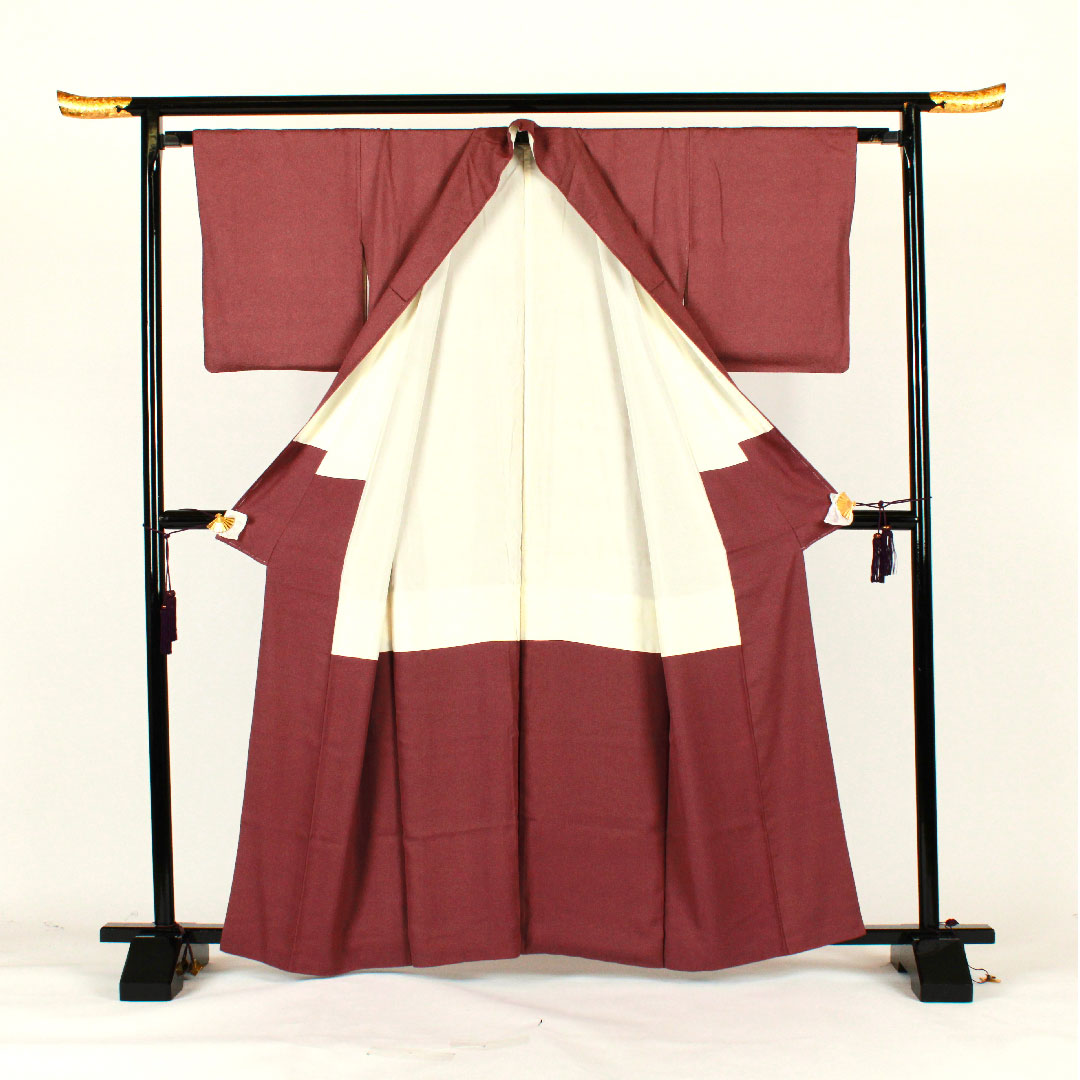 小紋 身丈163cm 裄丈64cm 袷  江戸小紋 鮫柄  正絹 Aランク 紫系 1115001433420