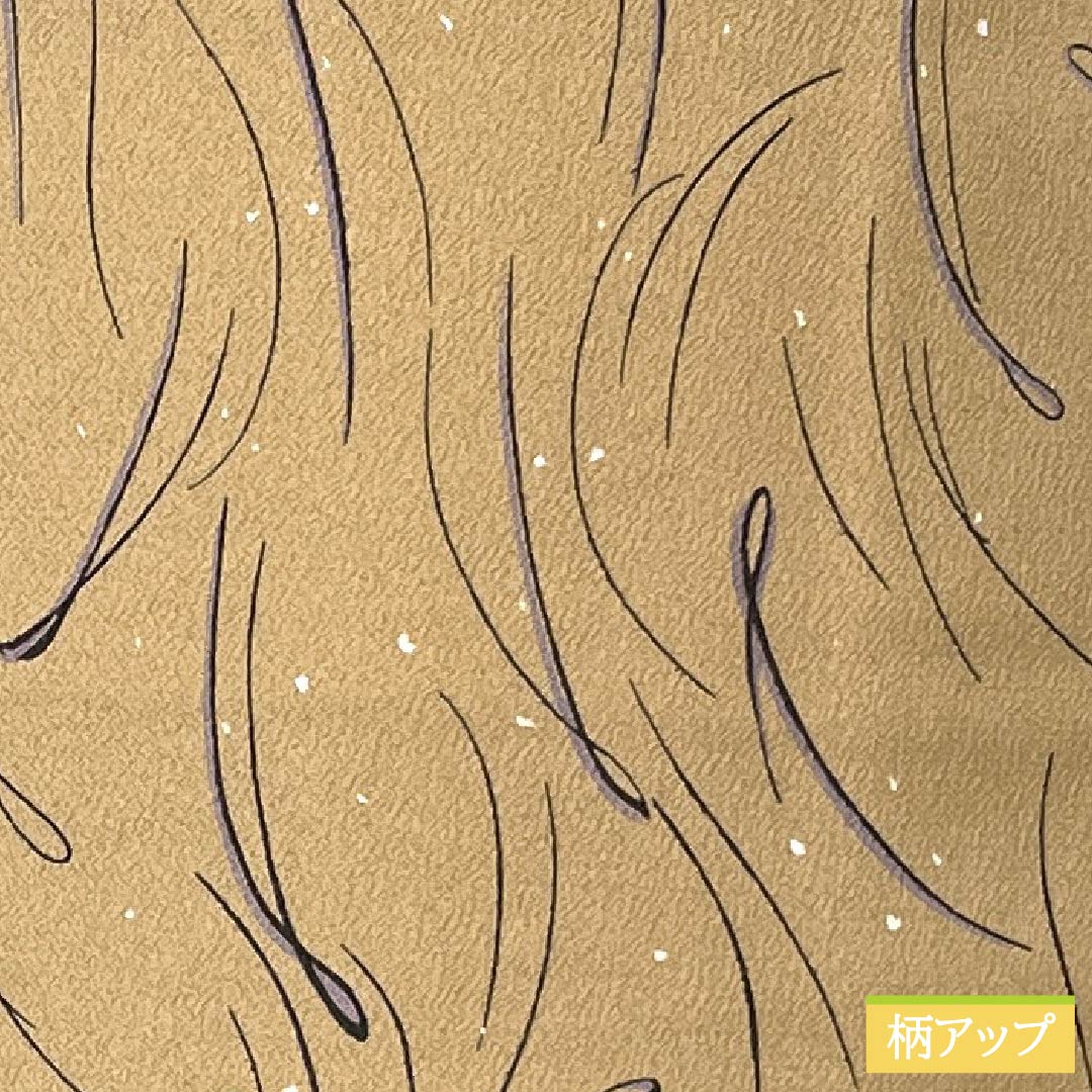 小紋 ポリエステル 身丈163.5cm 裄丈63.5cm 袷 胡桃色（くるみいろ） 抽象柄 Sランク ベージュ系 1115005632425