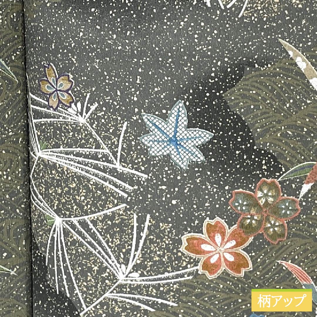 小紋 ポリエステル 身丈156cm 裄丈66cm 単衣 鉛色（なまりいろ） 古典柄 洗える着物 Sランク グレー系 1115005912322