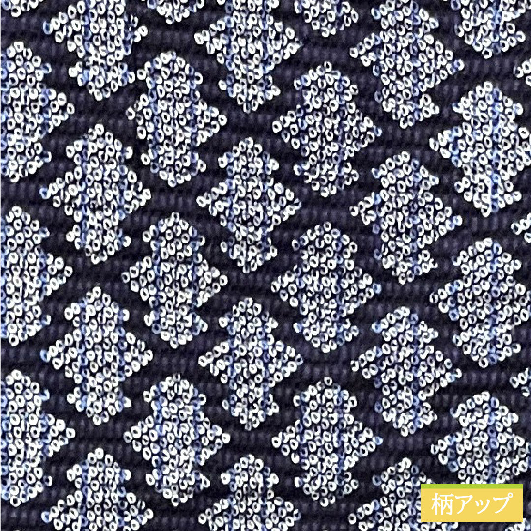 浴衣 木綿 身丈149cm 裄丈61cm Sランク 単衣 紺系 濃紺色（のうこんいろ） リップル 幾何学模様  1118004502118