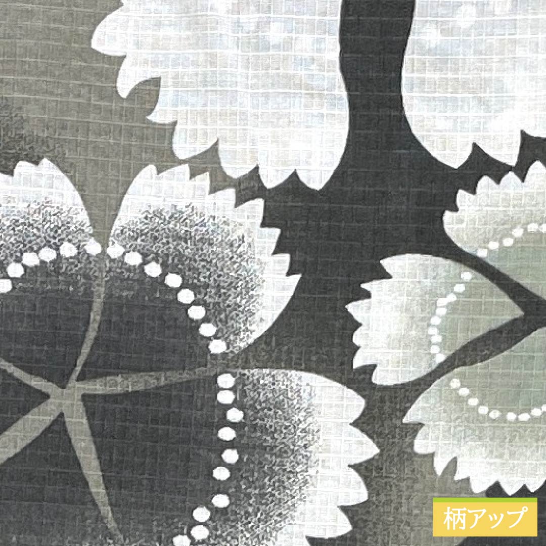 Yukata Cotton Length 161cm Sleeve length 67.5cm S rank Single layer Grayish charcoal gray (keshizuminezumiiro) Autumn cherry blossom 1118005312422