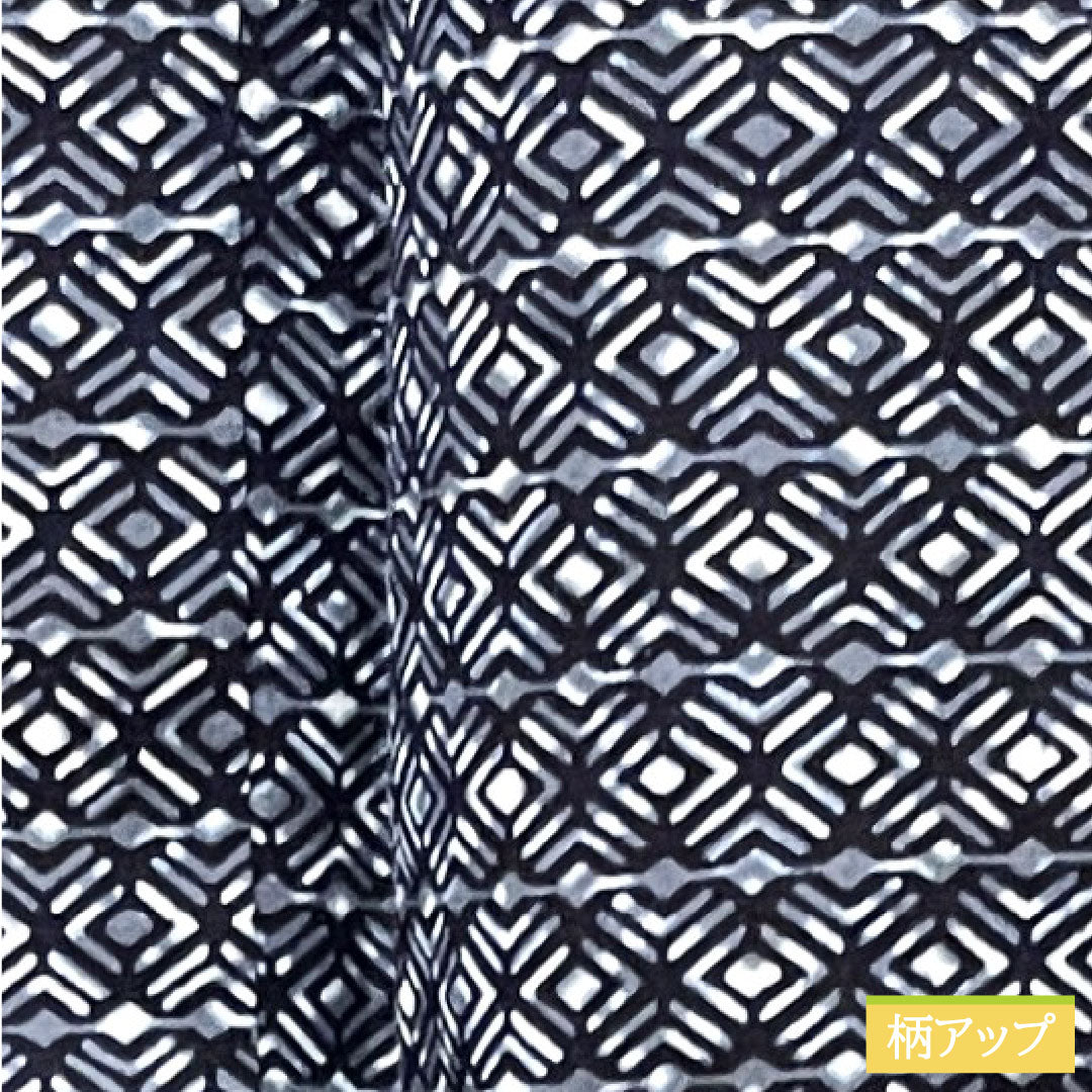 浴衣 木綿 身丈142.5cm 裄丈63cm Aランク 単衣 紺系 濃紺色（のうこんいろ） 男物 幾何学模様 1118004973418