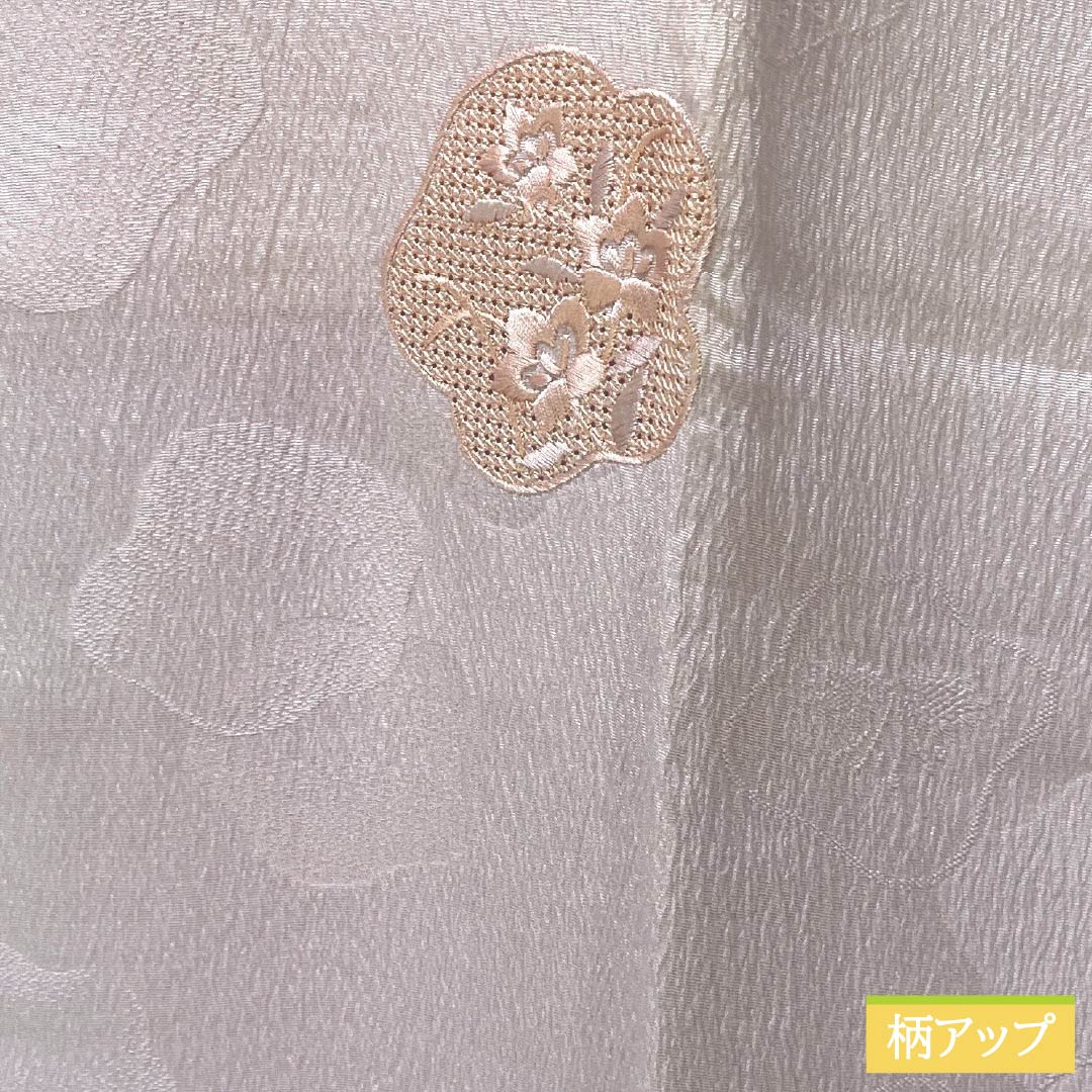 長襦袢 正絹 Sランク 身丈125.5cm 裄丈61.5cm 単衣 乙女色（おとめいろ） 白藤色（しらふじいろ） ちりめん地 梅 グラデーション系 1129000812399