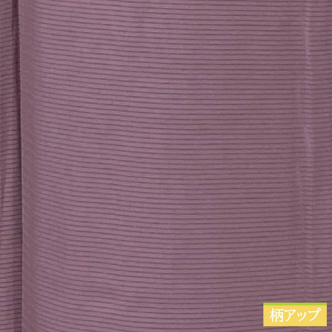 夏物 正絹 色無地 Sランク 身丈159.5cm 裄丈64.5cm 牡丹鼠色（ぼたんねずいろ） 中陰五三桐 一つ紋 しつけ糸付き 絽 紫系 1132003652320
