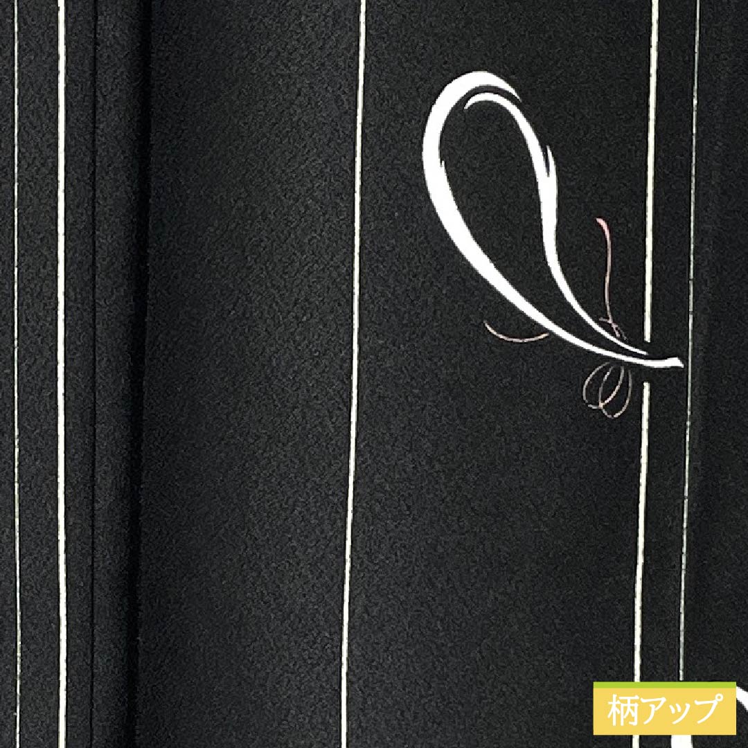 Komon (small pattern) kimono, polyester, length 166cm, sleeve length 66cm, lined, abstract pattern, washable, S rank, black, 1115005942510