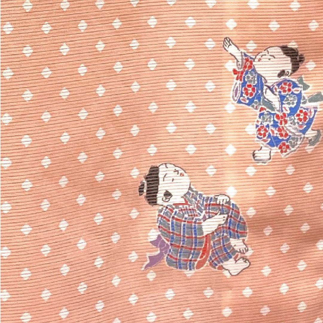 Summer kimono, polyester, small pattern, length 158cm, sleeve length 64cm, dawn color, washable kimono, silk, S rank, pink, 1132001462313