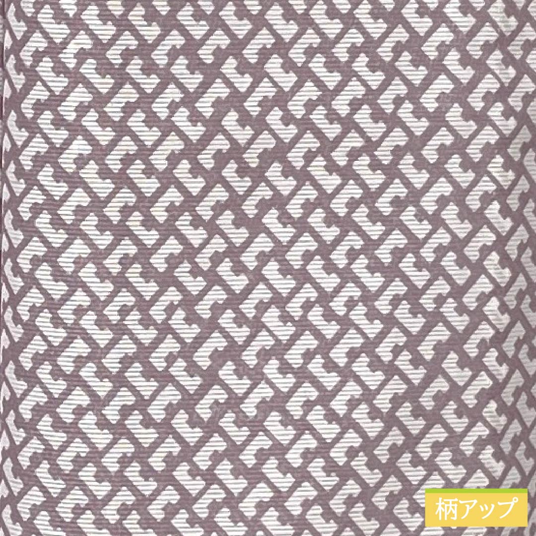 夏物 ポリエステル 小紋 身丈148.5cm 裄丈61cm 半色（はしたいろ） 抽象模様 洗える着物 絽 Aランク 紫系 1132002513120