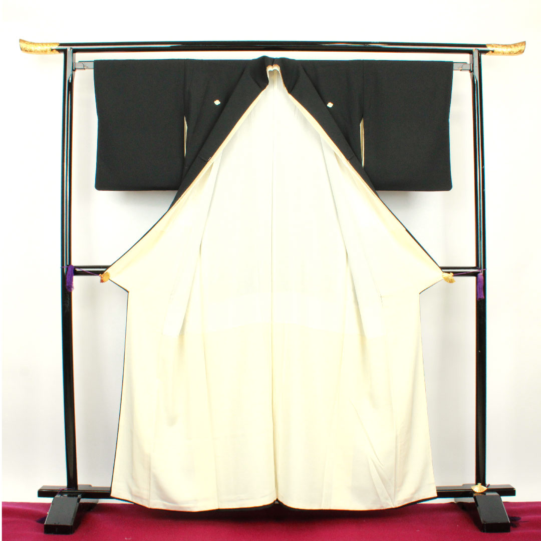 黒留袖 身丈162cm 裄丈64cm 袷 作家物 吉祥文様 木瓜 正絹 Aランク 五つ紋 黒系 1111000533410