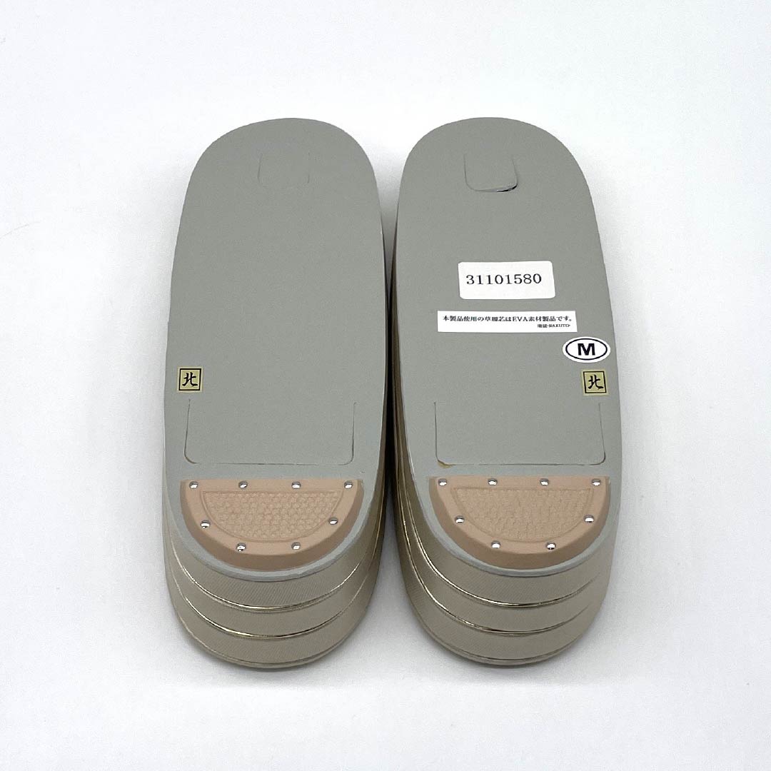 （新古品）草履バッグセット フォーマル Aランク 吉祥文様 帯地 Mサイズ 銀系 1133000453322