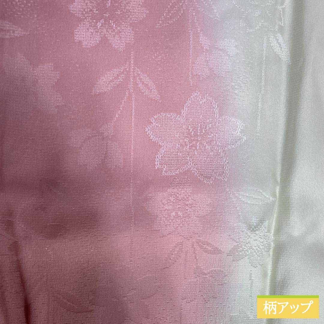 長襦袢 正絹 Sランク 身丈133cm 裄丈66cm 単衣 ボカシ染 桜 半衿付き グラデーション系 1129000732499