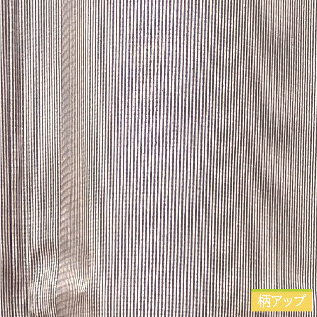 夏物 正絹 小紋 身丈148.5cm 裄丈61cm 灰桜色（はいざくらいろ） 縞 しつけ糸付き 未使用品 絽 Sランク グレー系 1132001842122