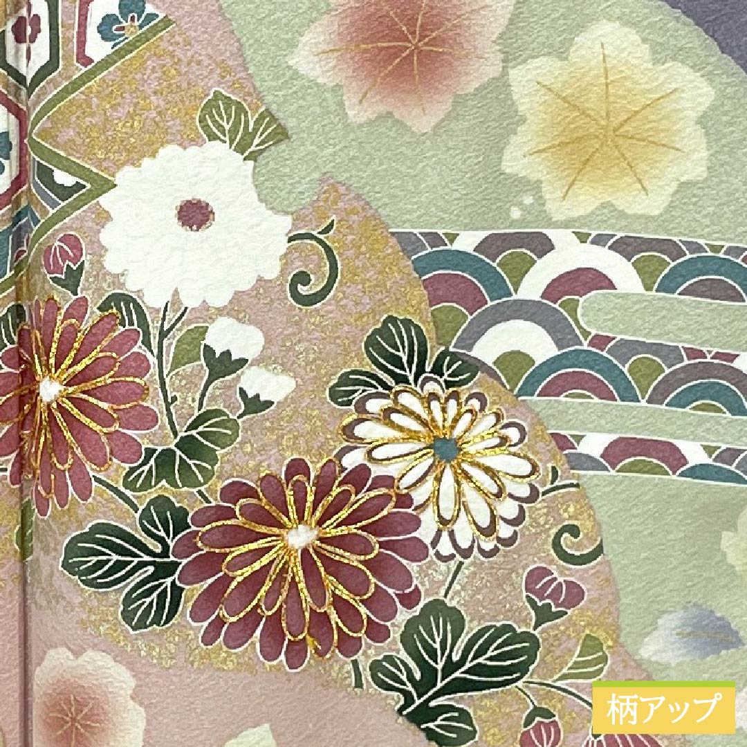 訪問着 正絹 Sランク 袷 身丈155cm 裄丈66cm 薄鼠色（うすねずいろ） 貴族鼠色（きぞくねずいろ） 京友禅 草花 グレー系 1112006312322